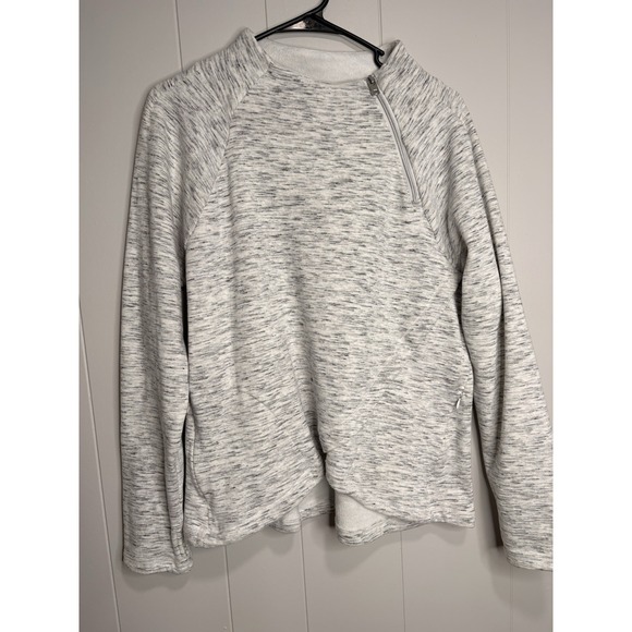 Reflex Tops - 90 Degree by Reflex womens size Small heather gray asymmetrical fleece sweater